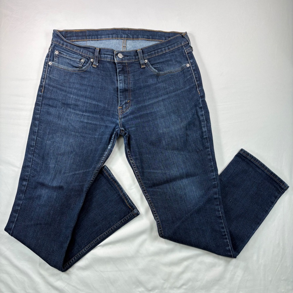 Levis 511 Slim Fit Jeans Mens 36x32 Blue Denim Stretch Dark Wash Casual